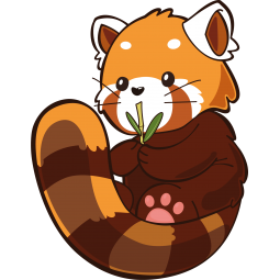 Sticker Panda roux avec bambou