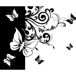 Sticker Vol de papillons et arabesques