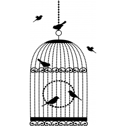 Sticker Cage et oiseaux
