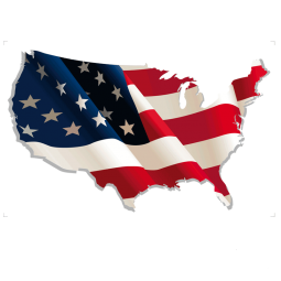 Sticker Carte des USA en drapeau