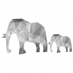Sticker Maman et bébé éléphant Origami