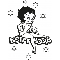 Sticker Betty Boop étoiles