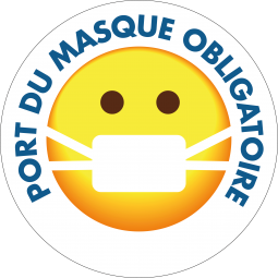 Sticker Smiley Masque...