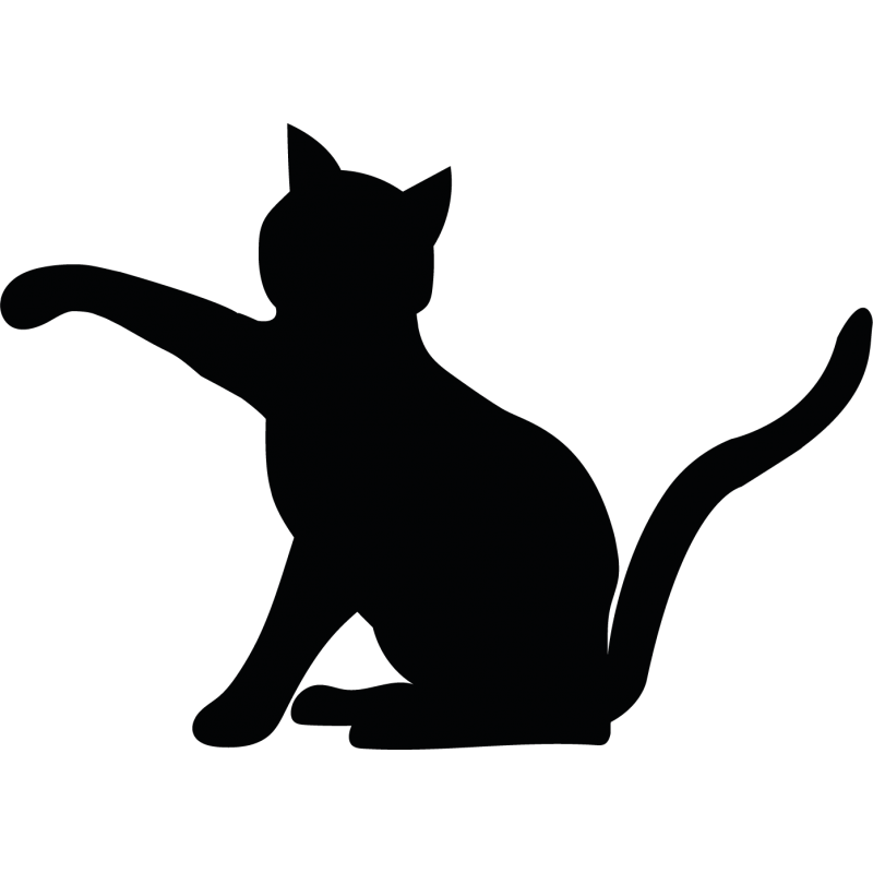 Sticker Silhouette De Chat Decoration Adhesive Feline
