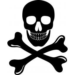 Sticker Tête de mort pirate